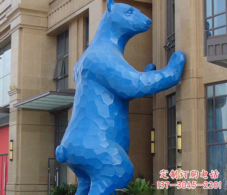 大同铜雕几何狗熊雕塑