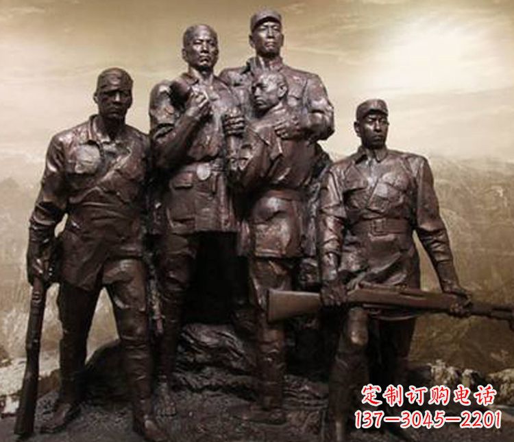 大同铜雕解放军战士雕塑