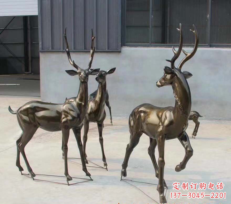大同铜雕鹿群雕塑