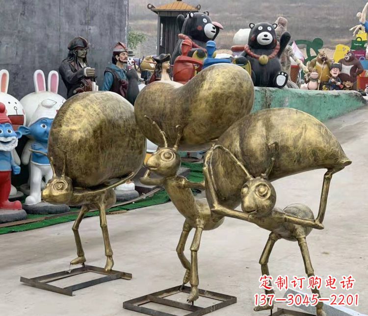 大同铜雕蚂蚁搬家雕塑