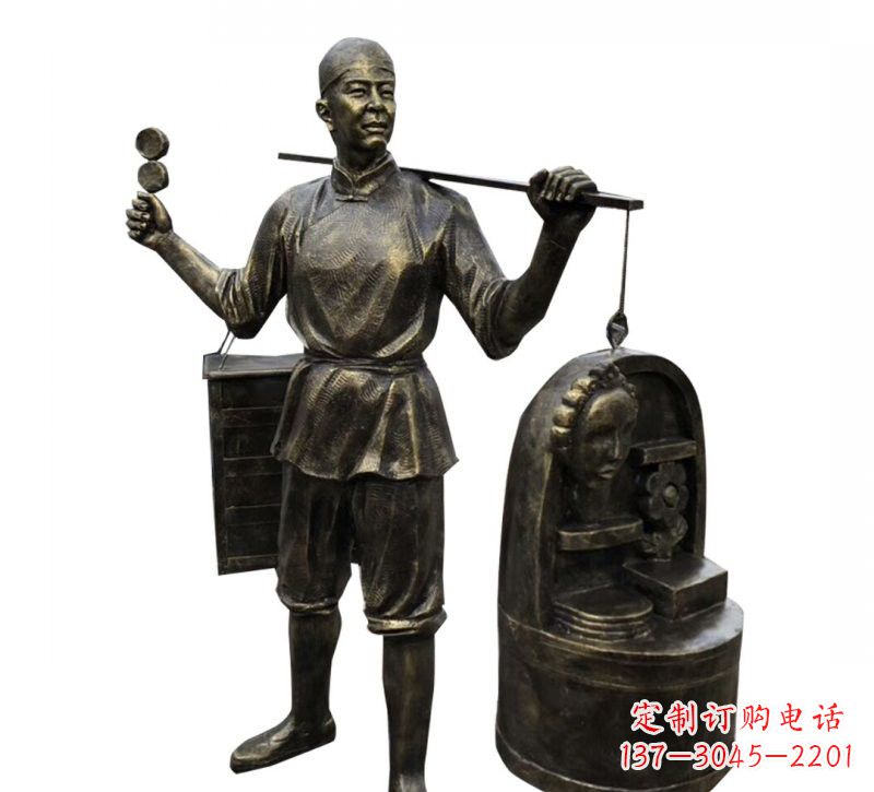 大同铜雕卖货郎
