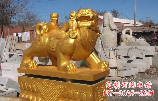 大同铜雕母子貔貅