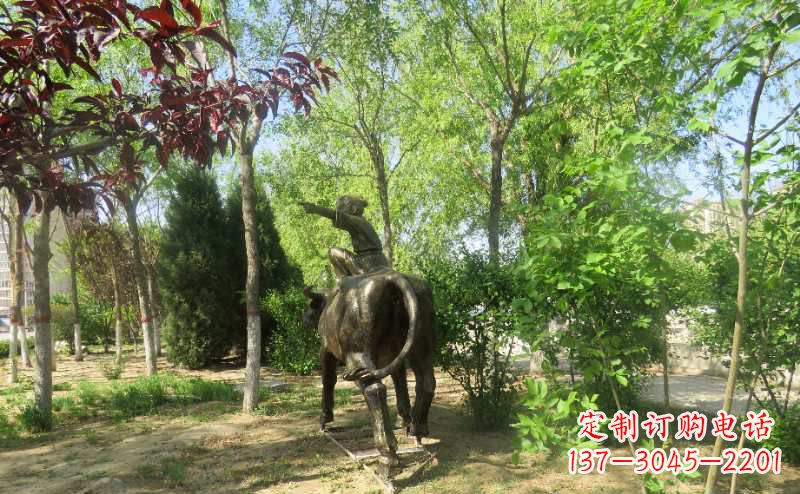 大同铜雕牧童骑牛雕塑
