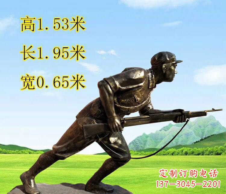 大同铜雕拿枪战士雕塑