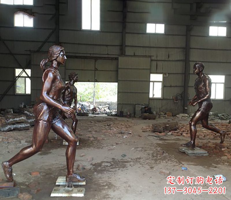 大同铜雕跑步女生