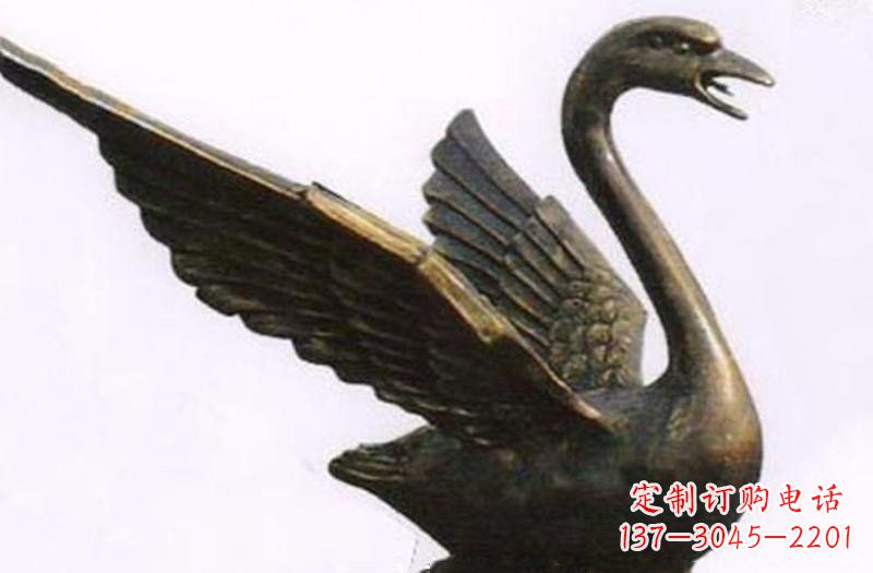 大同铜雕喷水天鹅公园动物雕塑