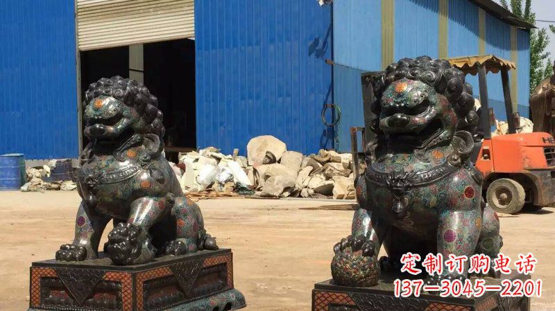 大同铜雕企业招财狮子雕塑摆件
