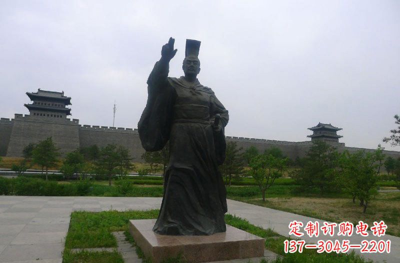 大同铜雕秦始皇古代名人雕塑