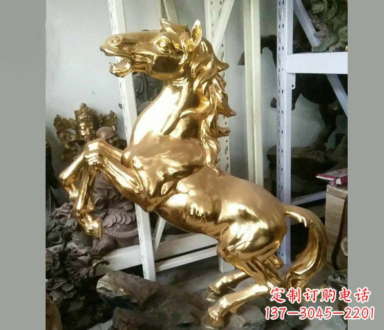 大同铜雕商场招财动物马雕塑 (2)