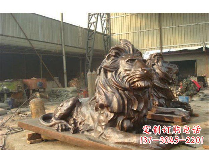 大同铜雕狮子公司门口雕塑