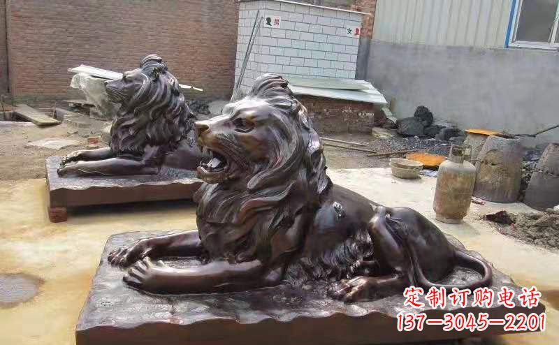 大同铜雕狮子户外摆件镇宅动物雕塑