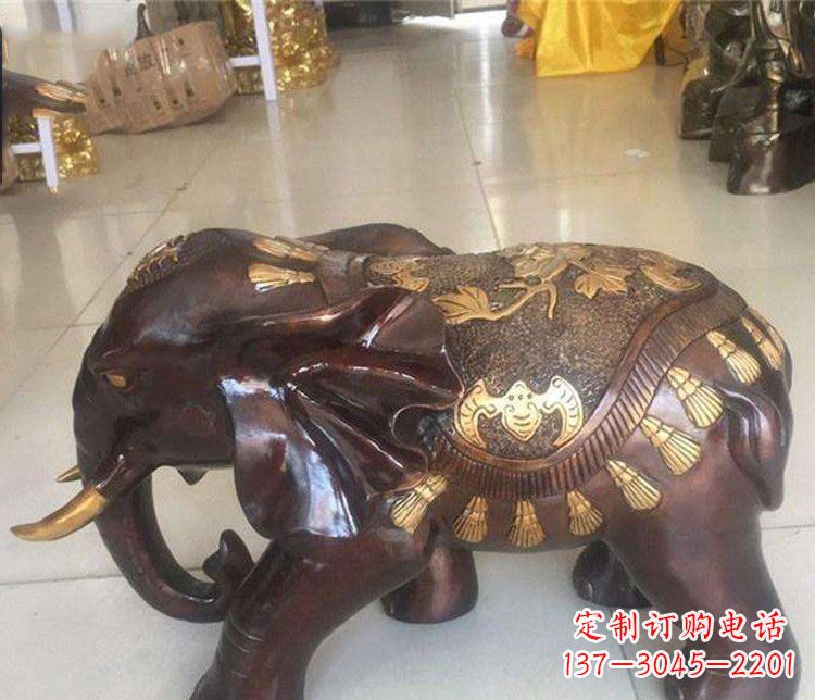 大同铜雕室内装饰小象雕塑摆件