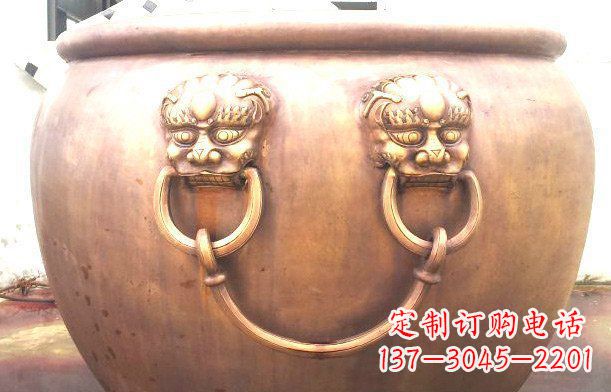 大同铜雕水缸寺庙景观雕塑_1