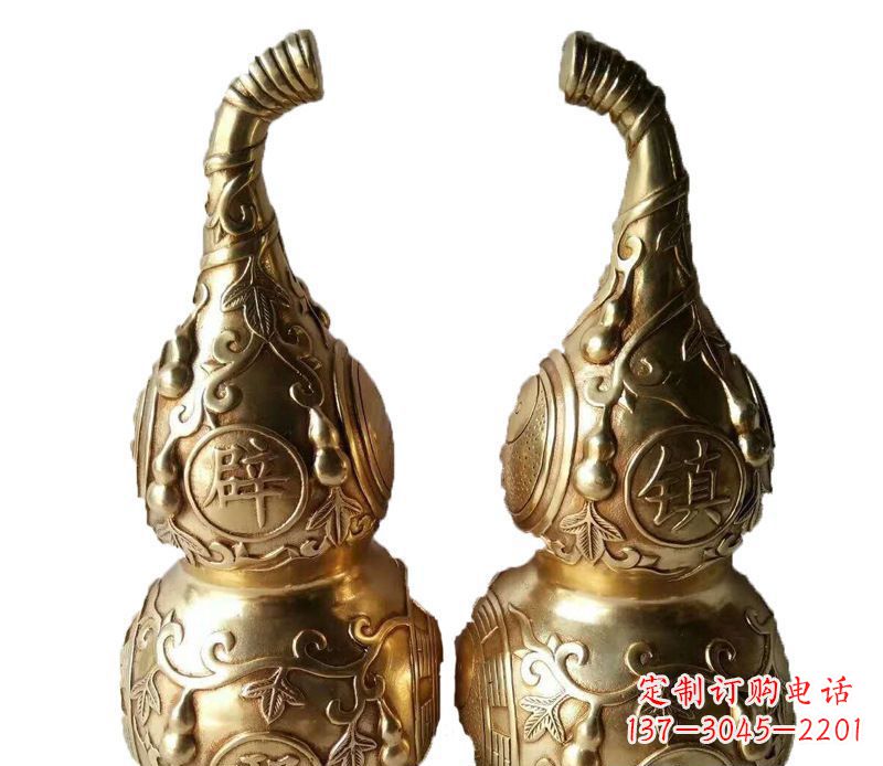大同铜雕寺庙平安葫芦雕塑