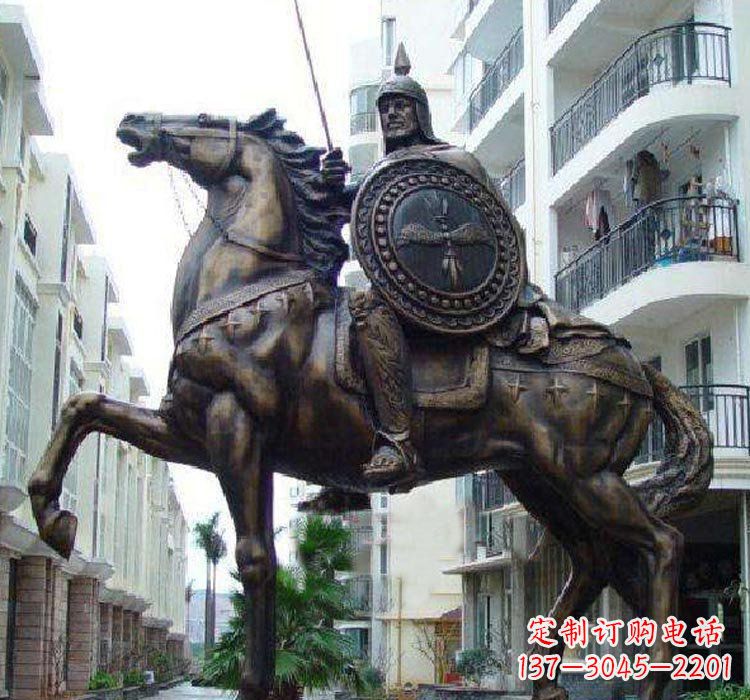 大同铜雕西方骑马的人物