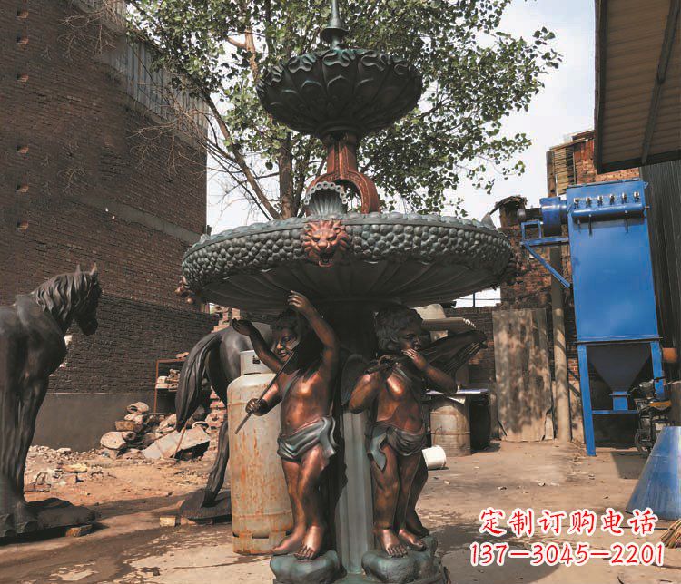 大同铜雕西方人物喷泉景观雕塑
