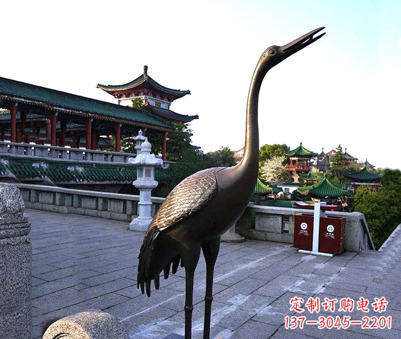 大同铜雕仙鹤雕塑