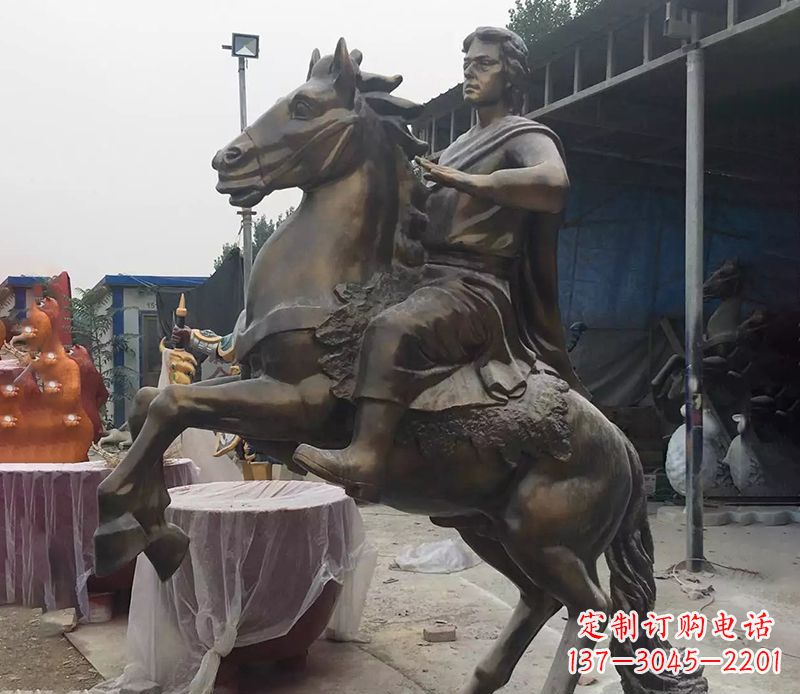 大同铜雕现代骑马人物公园景观