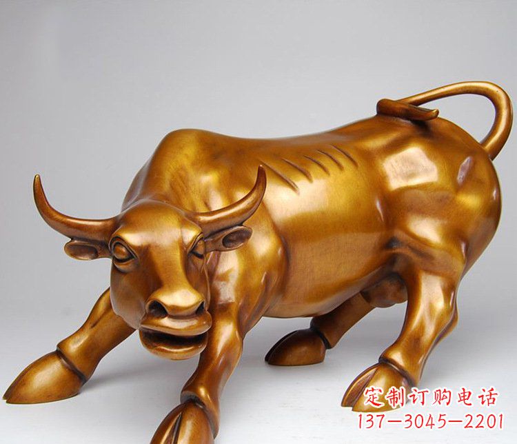 大同铜雕小区动物牛摆件 (2)