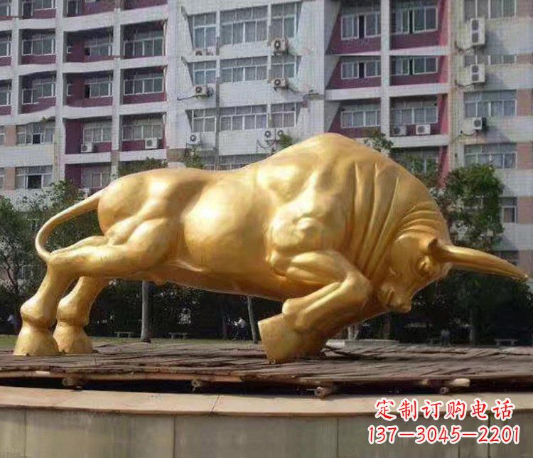 大同铜雕小区动物牛摆件 (3)