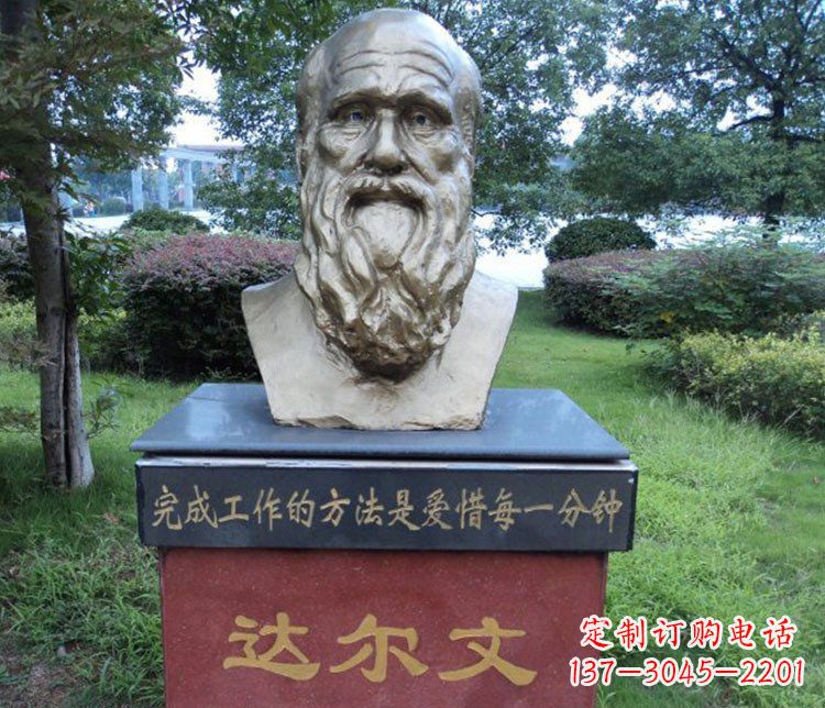 大同铜雕校园达尔文肖像雕塑
