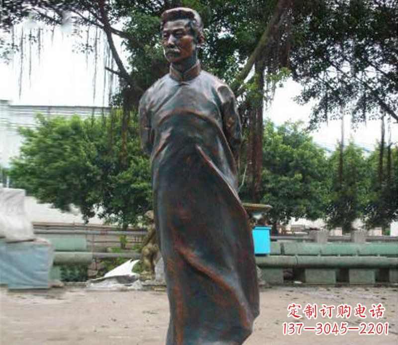 大同铜雕校园鲁迅人物雕像摆件