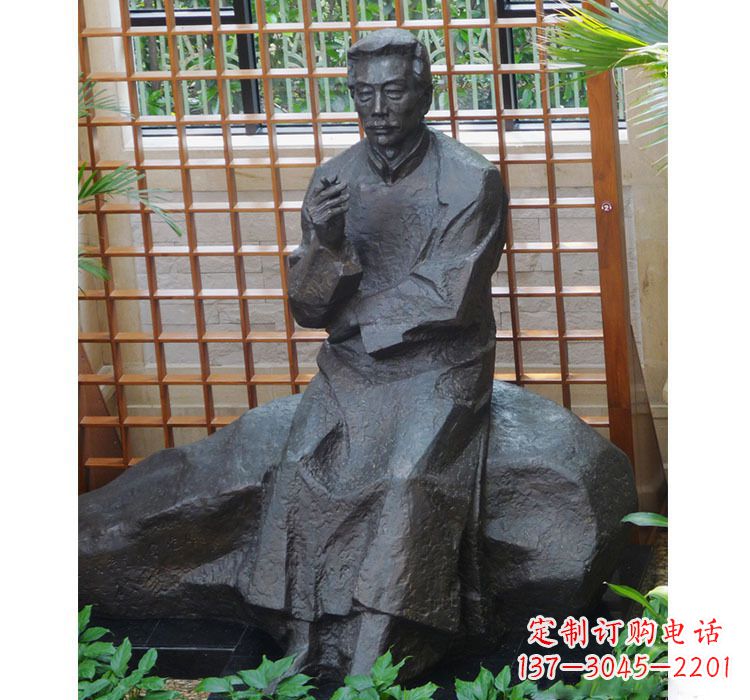 大同铜雕校园名人鲁迅