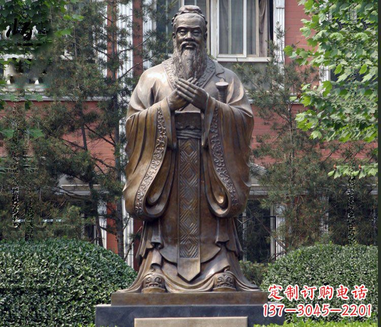 大同铜雕学校孔子圣人雕塑摆件 (2)