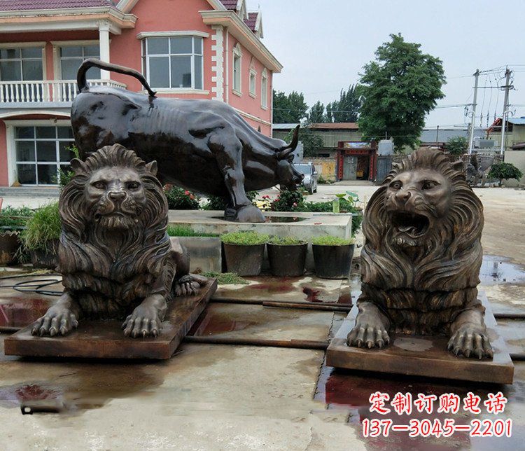 大同铜雕银行门口狮子雕塑摆件