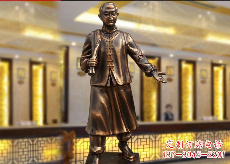 大同铜雕迎宾人物店小二