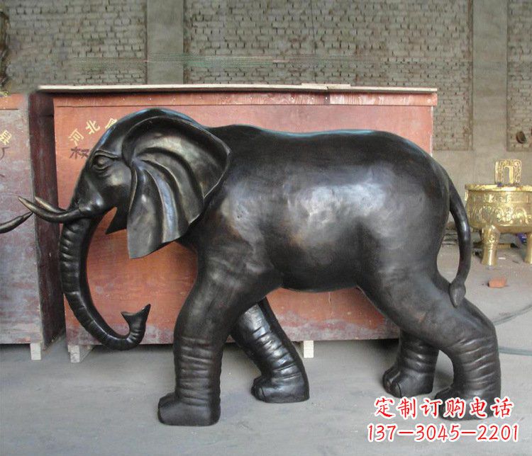 大同铜雕园林动物大象雕塑
