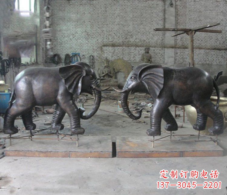大同铜雕园林动物大象雕塑 (2)