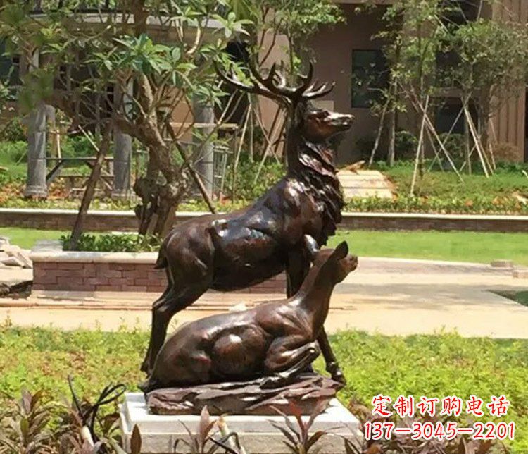 大同铜雕园林梅花鹿雕塑摆件