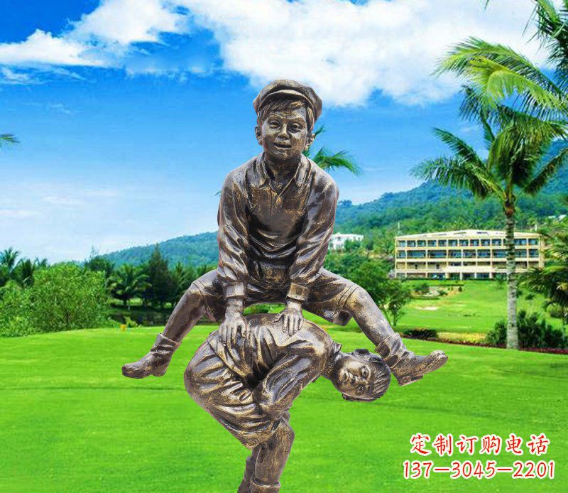 大同铜雕园林玩游戏儿童雕塑