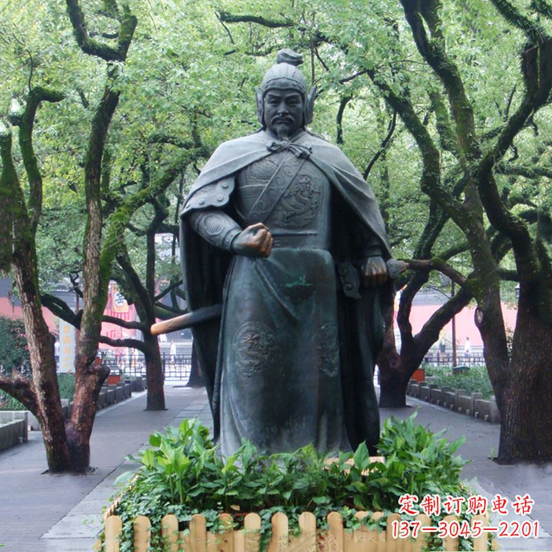 大同铜雕岳飞雕塑-公园园林历史名人中国古代民族英雄人物雕像