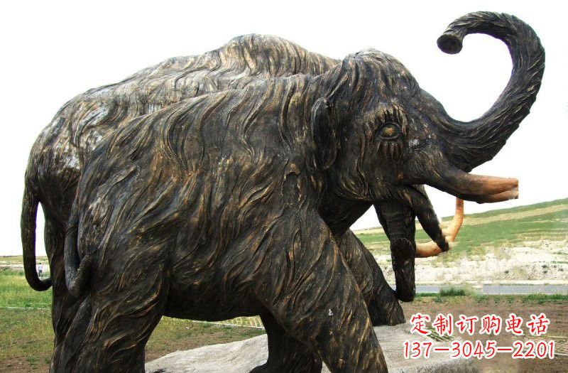 大同铜雕长毛象动物雕塑