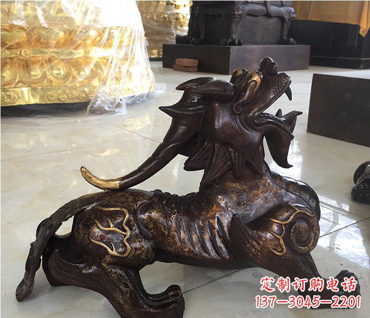 大同铜雕招财辟邪貔貅雕塑摆件