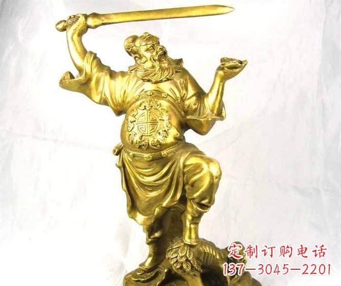大同铜雕赵公明古代人物雕塑
