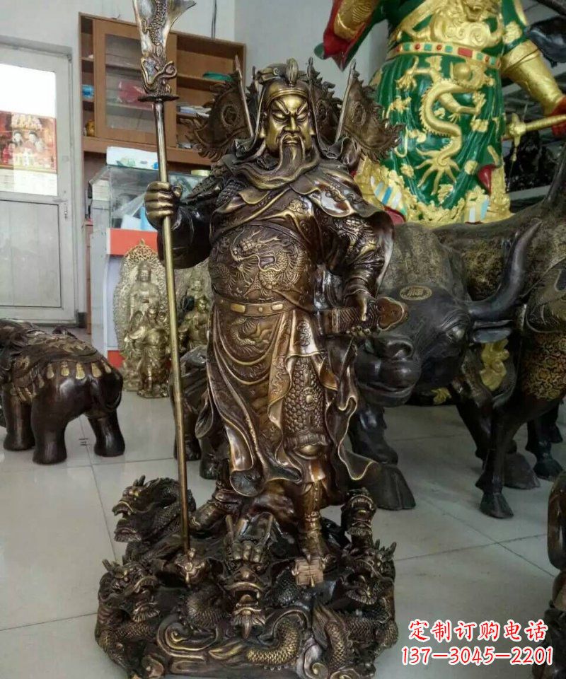 大同铜雕镇宅关公寺庙神像雕塑摆件