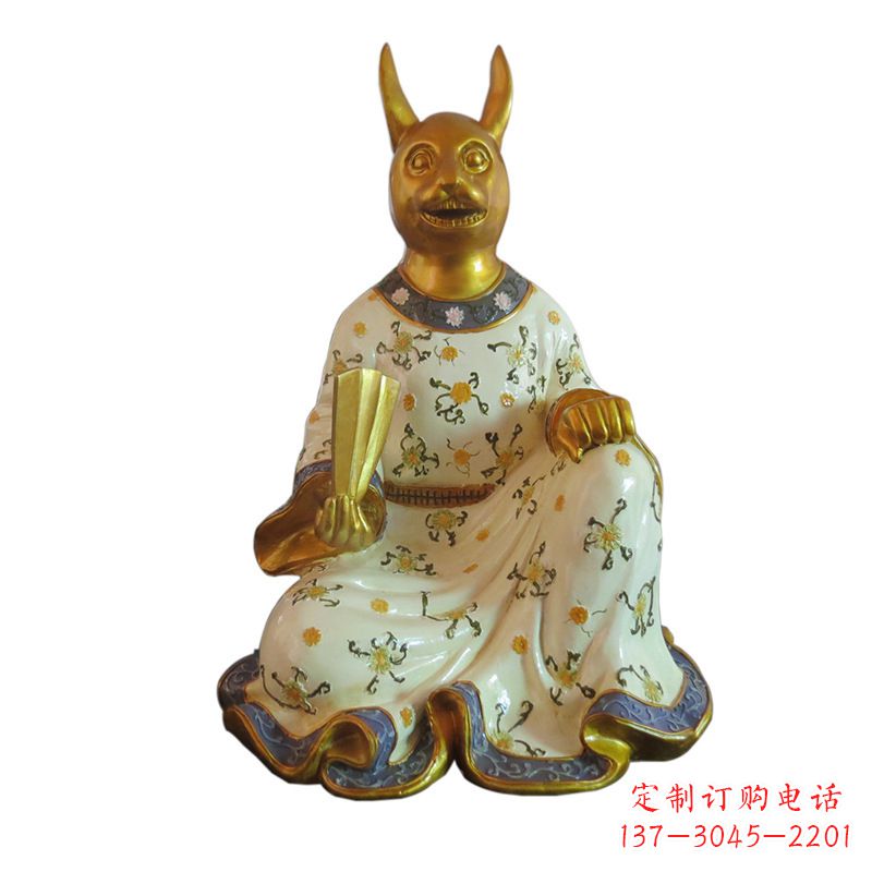 大同兔-玻璃钢彩绘生肖雕塑