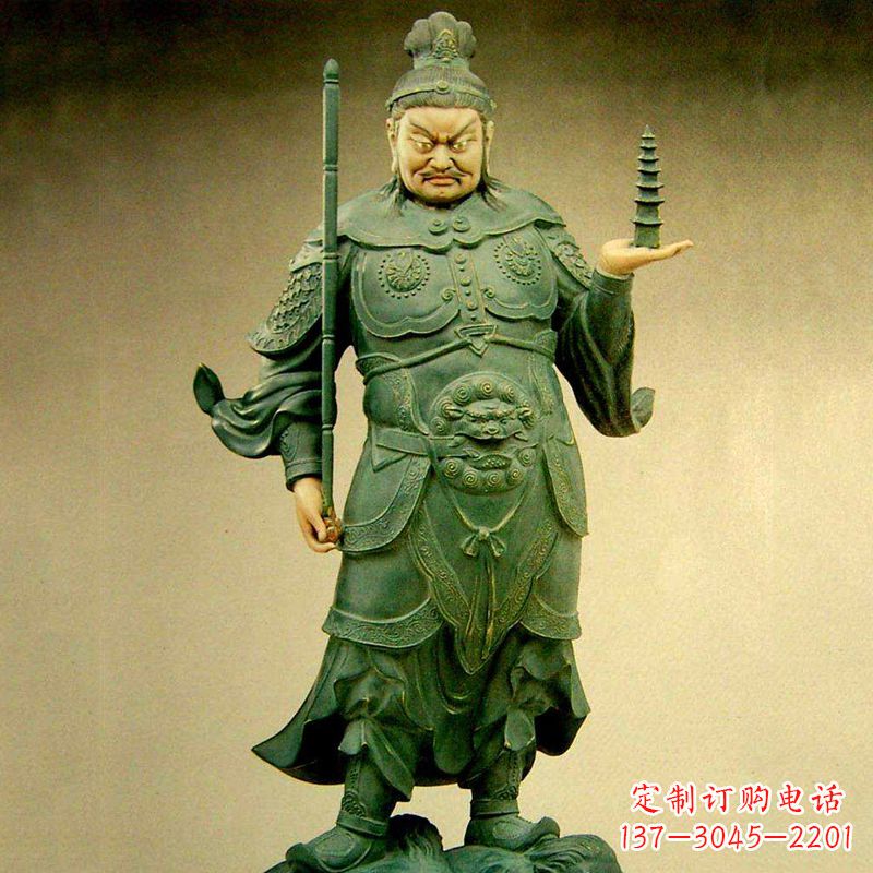 大同托塔天王彩绘雕塑