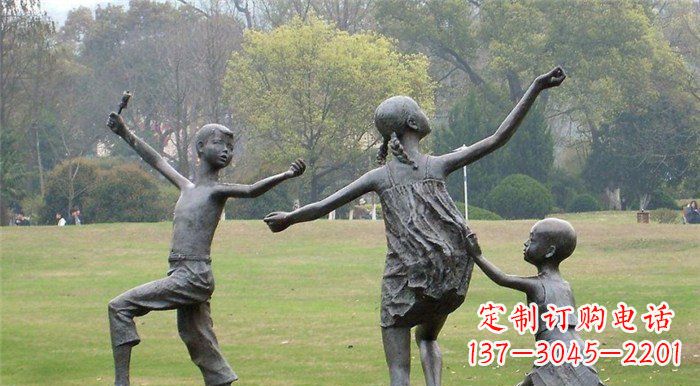大同玩耍的儿童公园人物铜雕