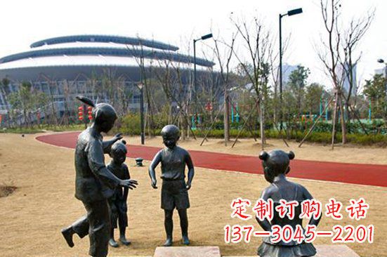 大同玩游戏儿童公园人物铜雕