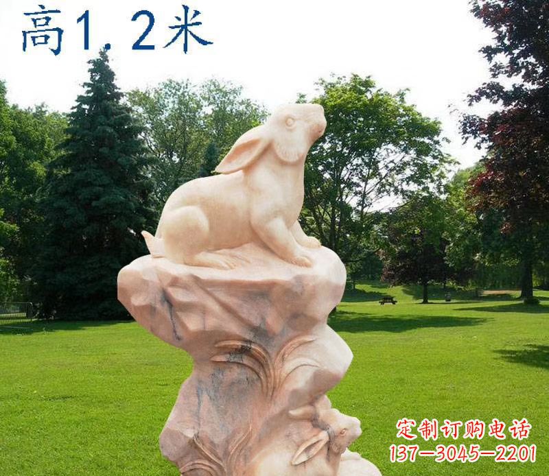 大同晚霞红12生肖动物石雕