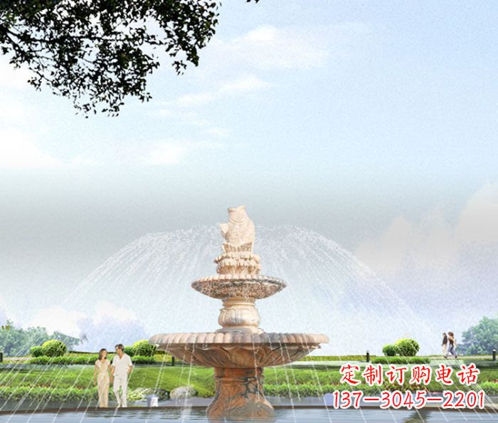 大同晚霞红多层大型石雕喷泉 (4)