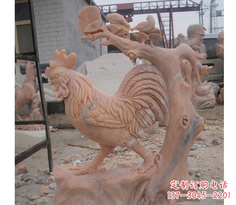 大同晚霞红公鸡雕塑