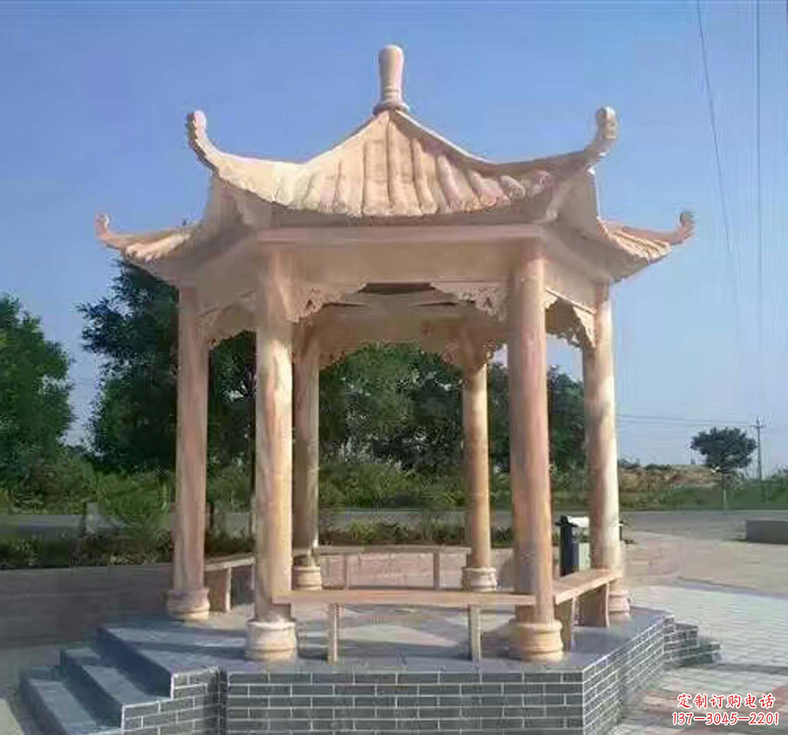 大同晚霞红公园景观凉亭