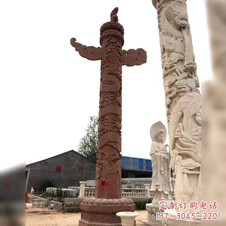大同晚霞红华表石柱