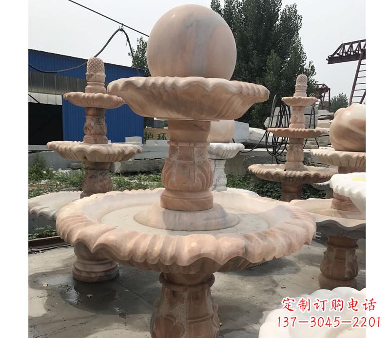 大同晚霞红景观风水球雕塑