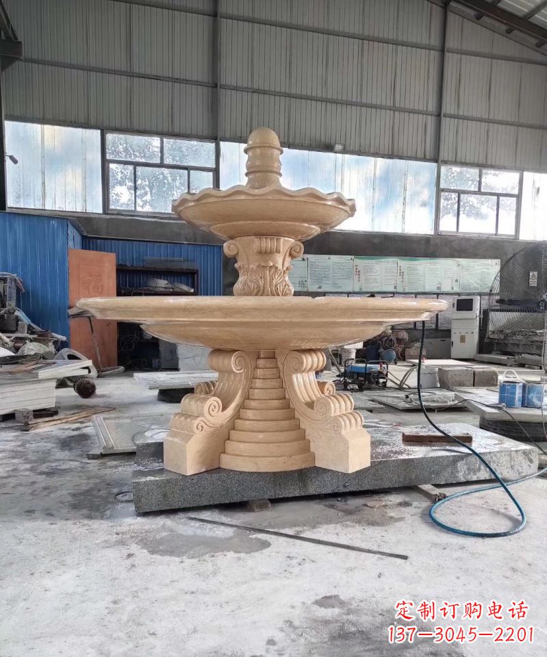 大同晚霞红喷泉石雕广场景观雕塑